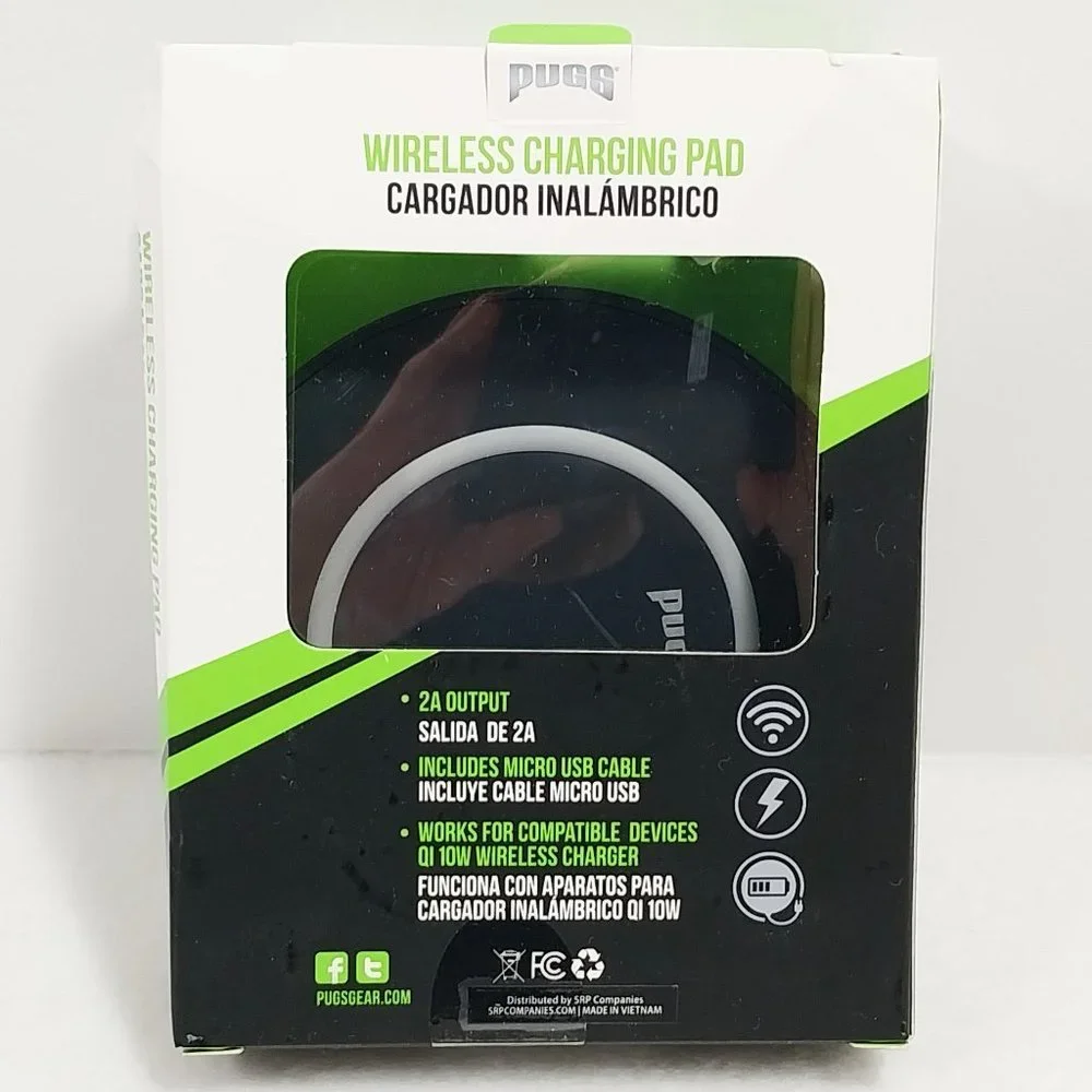 Pugs Wireless Charging Pad 2A Output Black & White New‎ With Box #1332